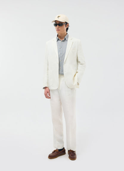 Men's Linen Blazer - Suit Jacket - White | Percival Deals