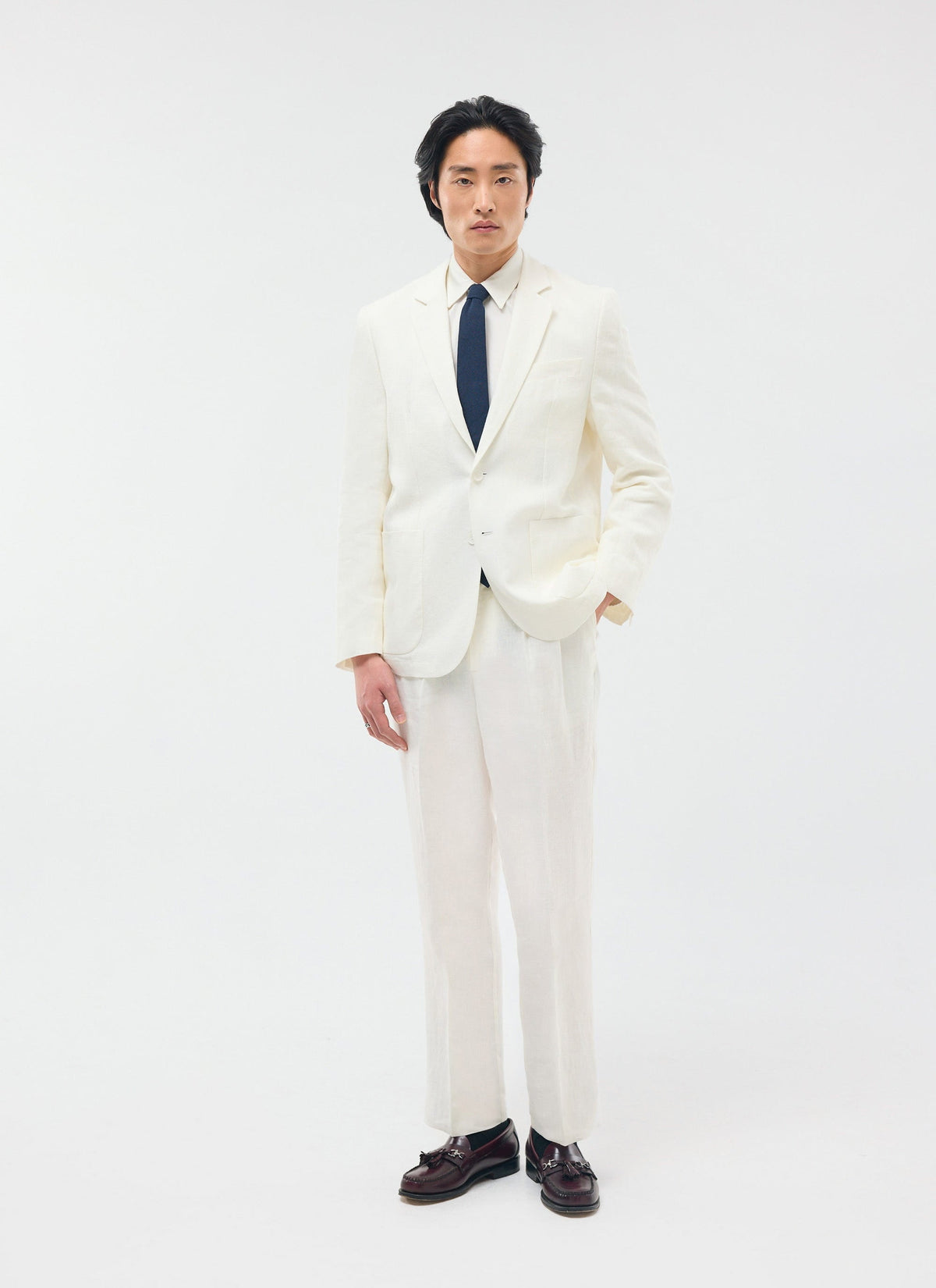 Men's Linen Blazer - Suit Jacket - White | Percival Deals