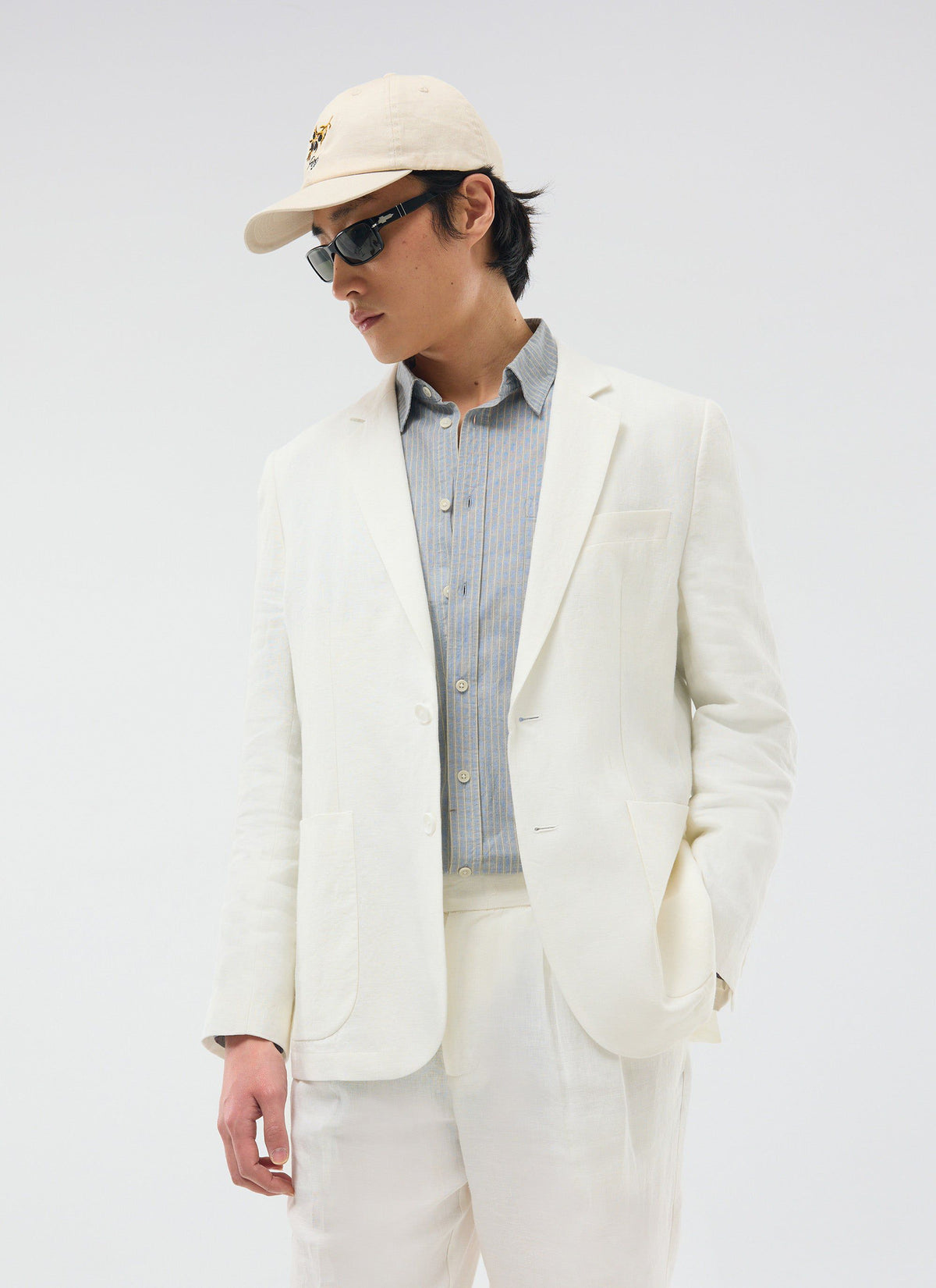 Men's Linen Blazer - Suit Jacket - White | Percival Deals