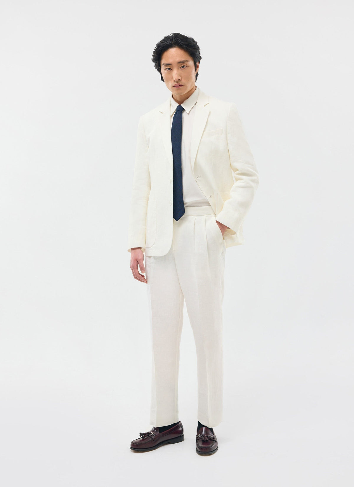 Men's Linen Blazer - Suit Jacket - White | Percival Deals