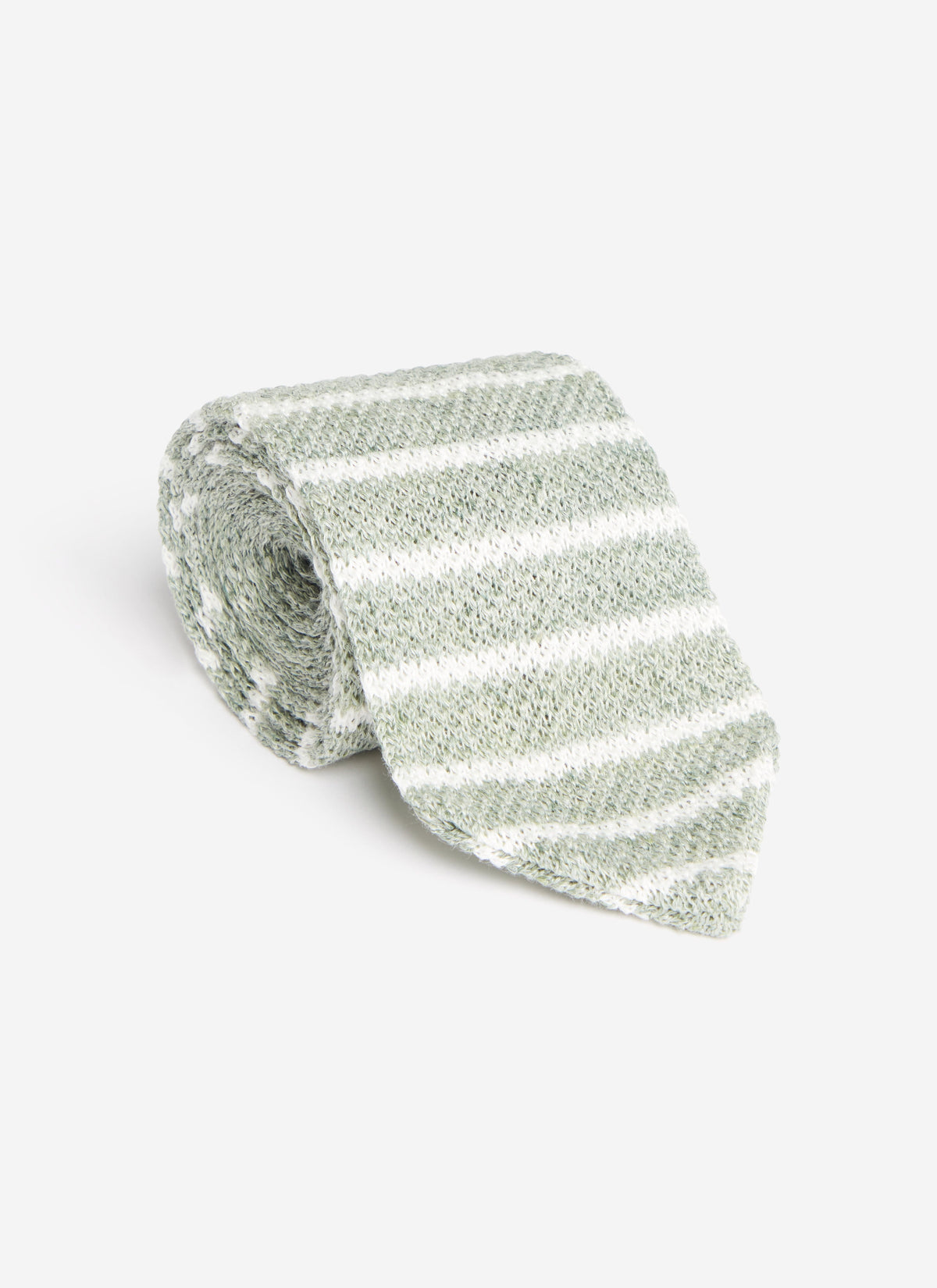 Stripe Linen Tie - Forest Marl | Percival Popular