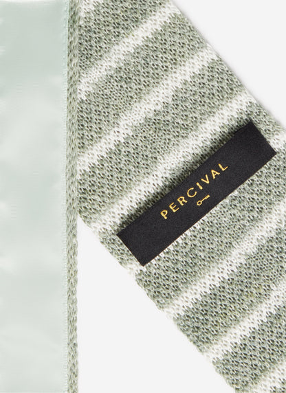 Stripe Linen Tie - Forest Marl | Percival Popular