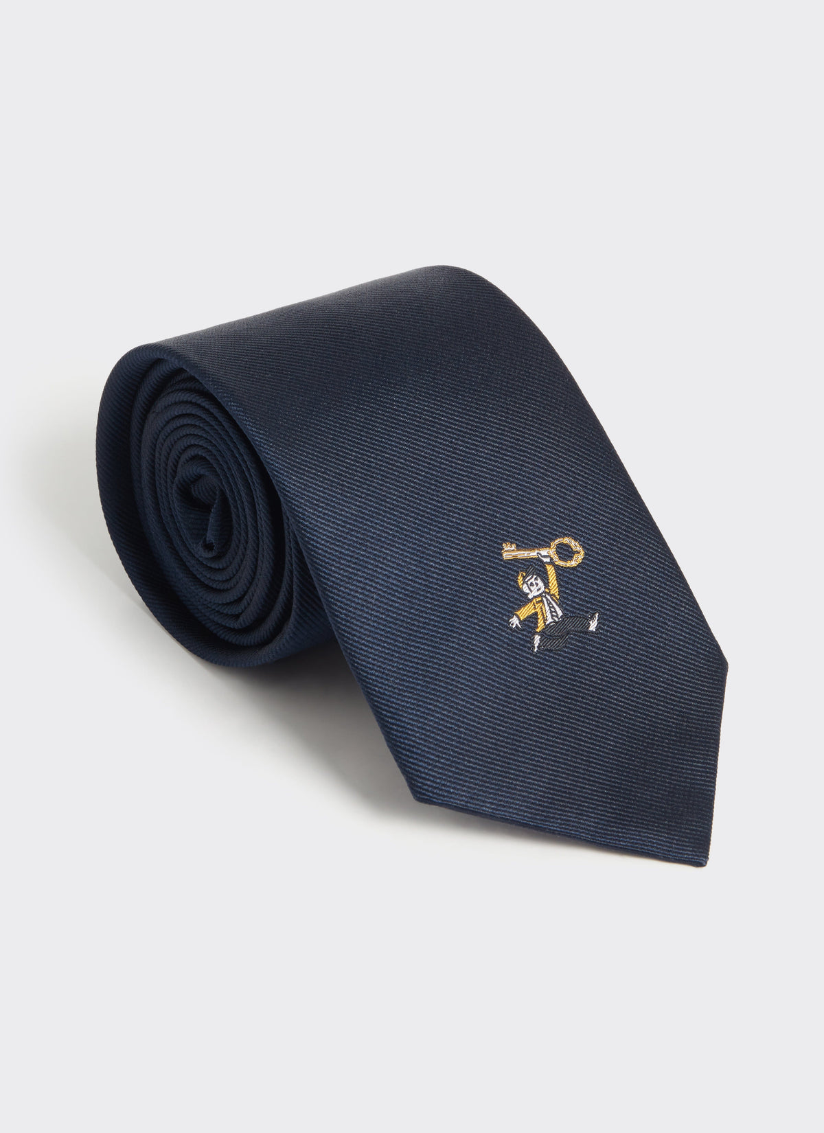 Men's Navy Silk Tie - World Key Design | Percival Latest