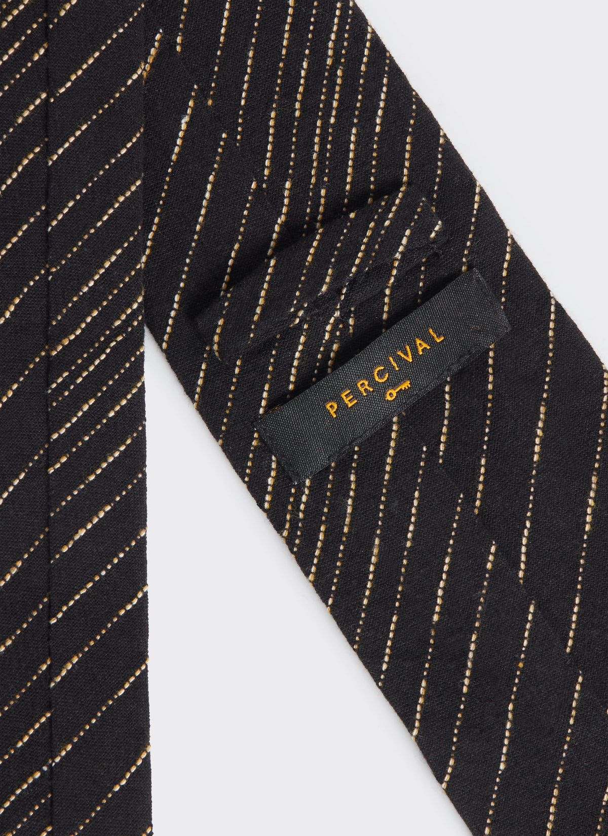 Men's Leland Black Stripe Tie - Classic Cotton Tie | Percival Essential