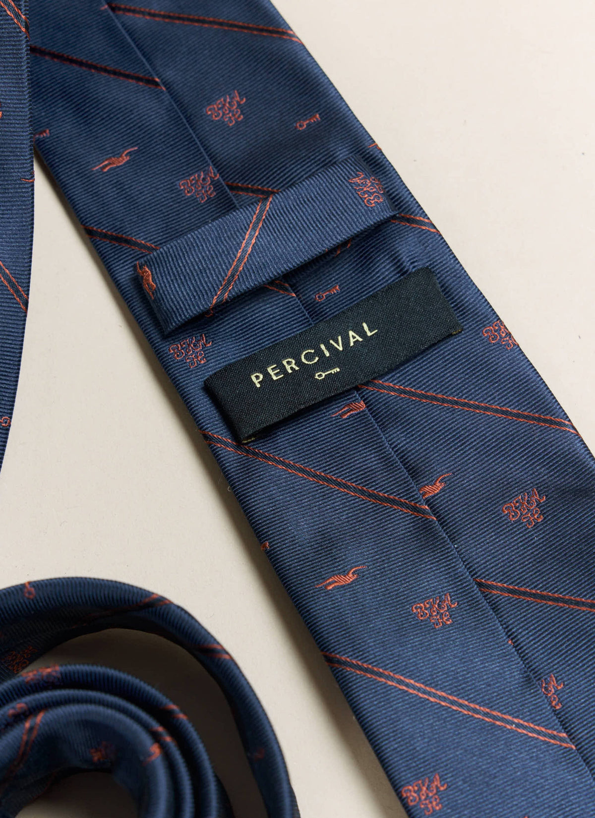 Men's Silk Tie - Jacquard Stripe - Percival x Brighton & Hove Albion F.C. - Navy | Percival Customer Favorite