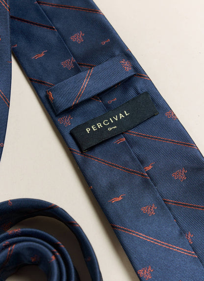 Men's Silk Tie - Jacquard Stripe - Percival x Brighton & Hove Albion F.C. - Navy | Percival Customer Favorite