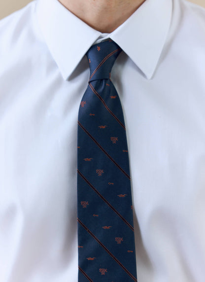 Men's Silk Tie - Jacquard Stripe - Percival x Brighton & Hove Albion F.C. - Navy | Percival Customer Favorite