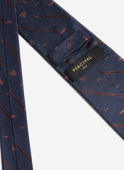 Men's Silk Tie - Jacquard Stripe - Percival x Brighton & Hove Albion F.C. - Navy | Percival Customer Favorite