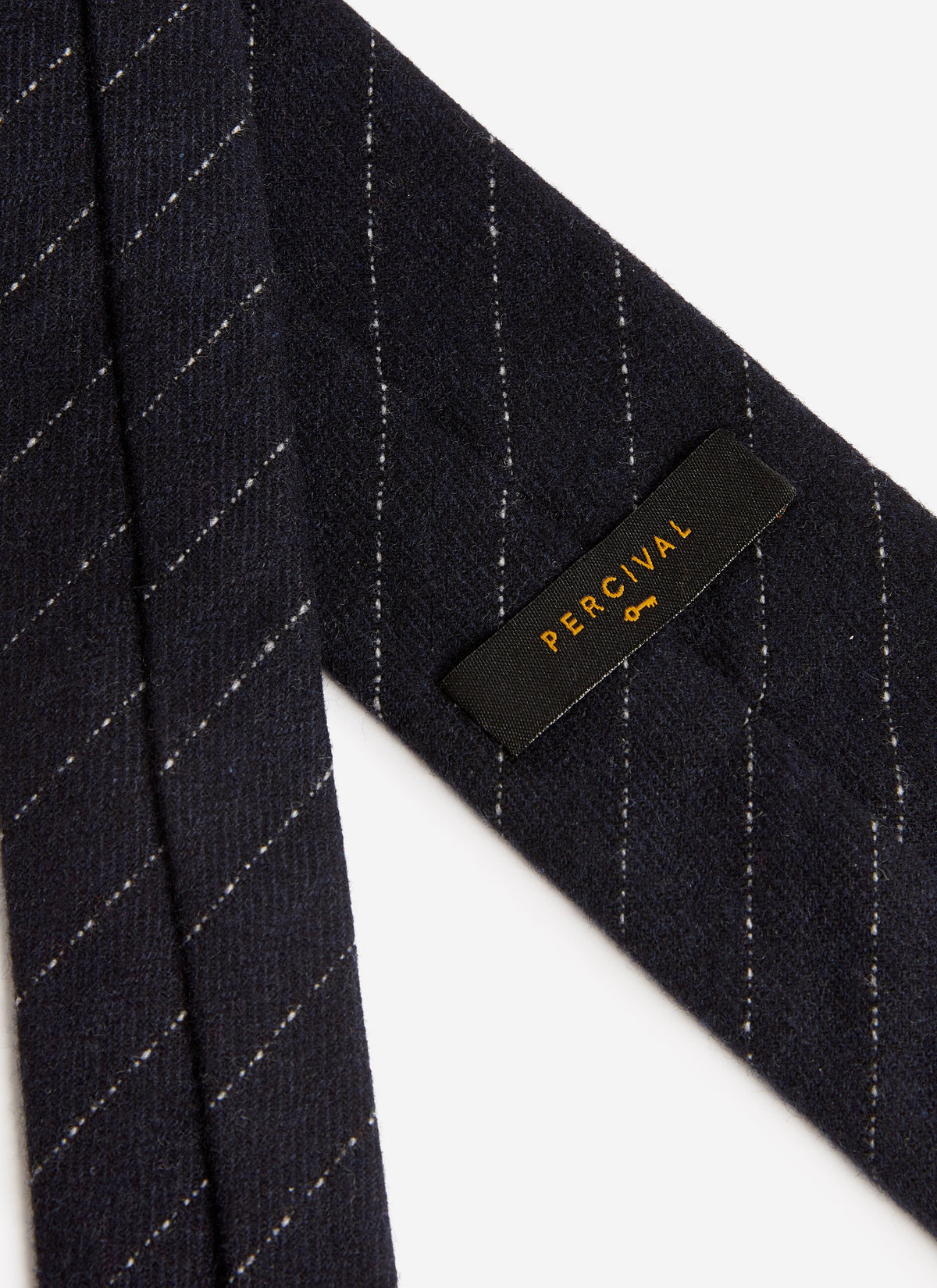 Men's Textured Stripe Tie - Cotton - Navy | Percival Special Offer