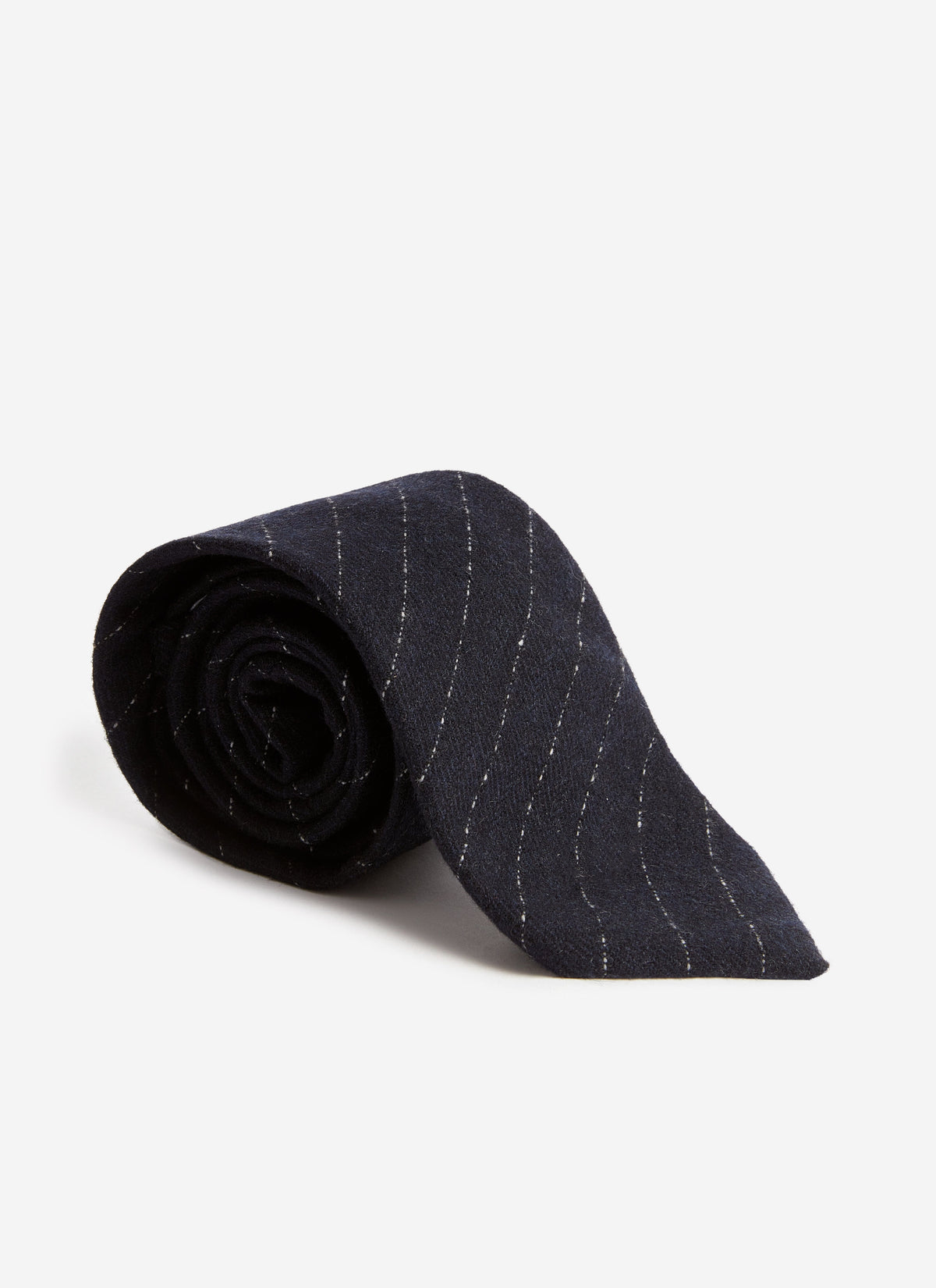Men's Textured Stripe Tie - Cotton - Navy | Percival Special Offer