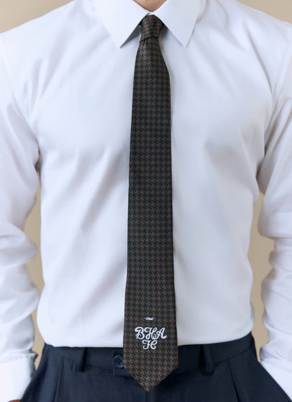 Men's Houndstooth Tie - Percival x Brighton & Hove Albion F.C. - Brown | Percival Signature