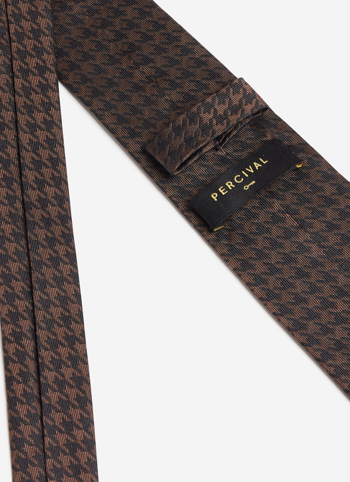 Men's Houndstooth Tie - Percival x Brighton & Hove Albion F.C. - Brown | Percival Signature
