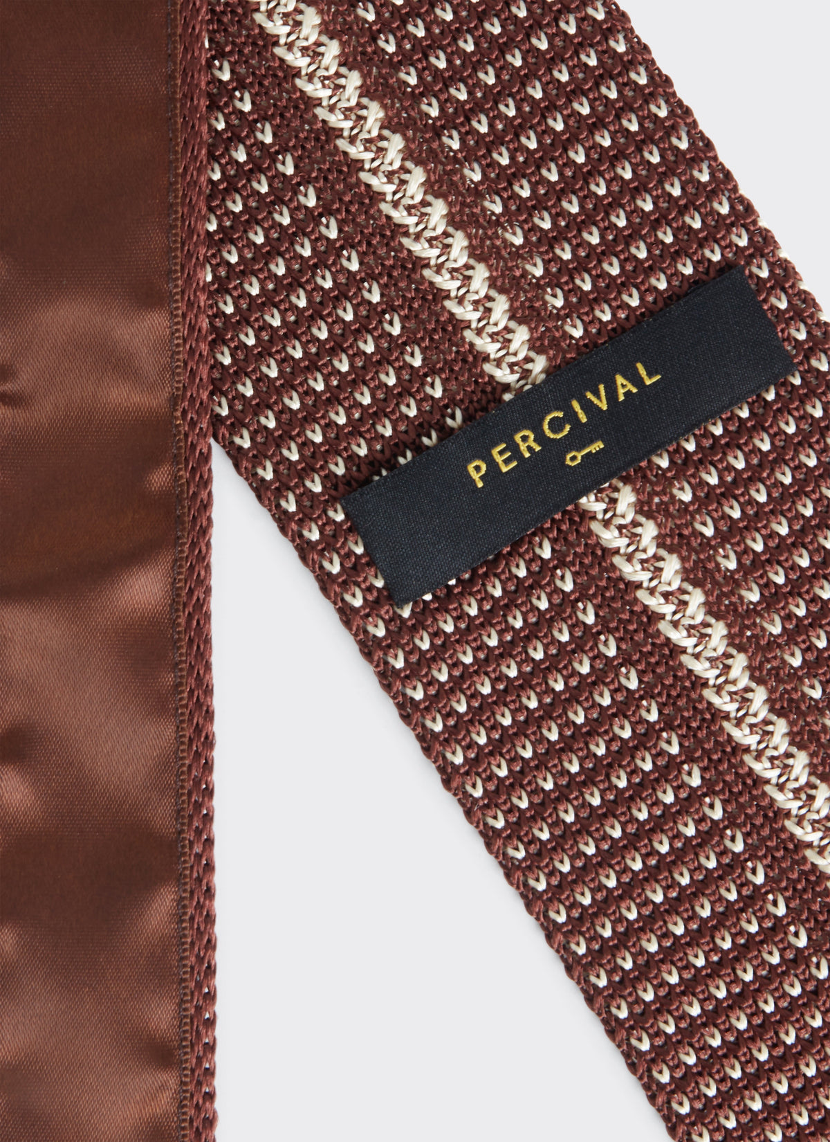 Men's Brown Silk Tie - Birdseye Pattern | Percival Essential