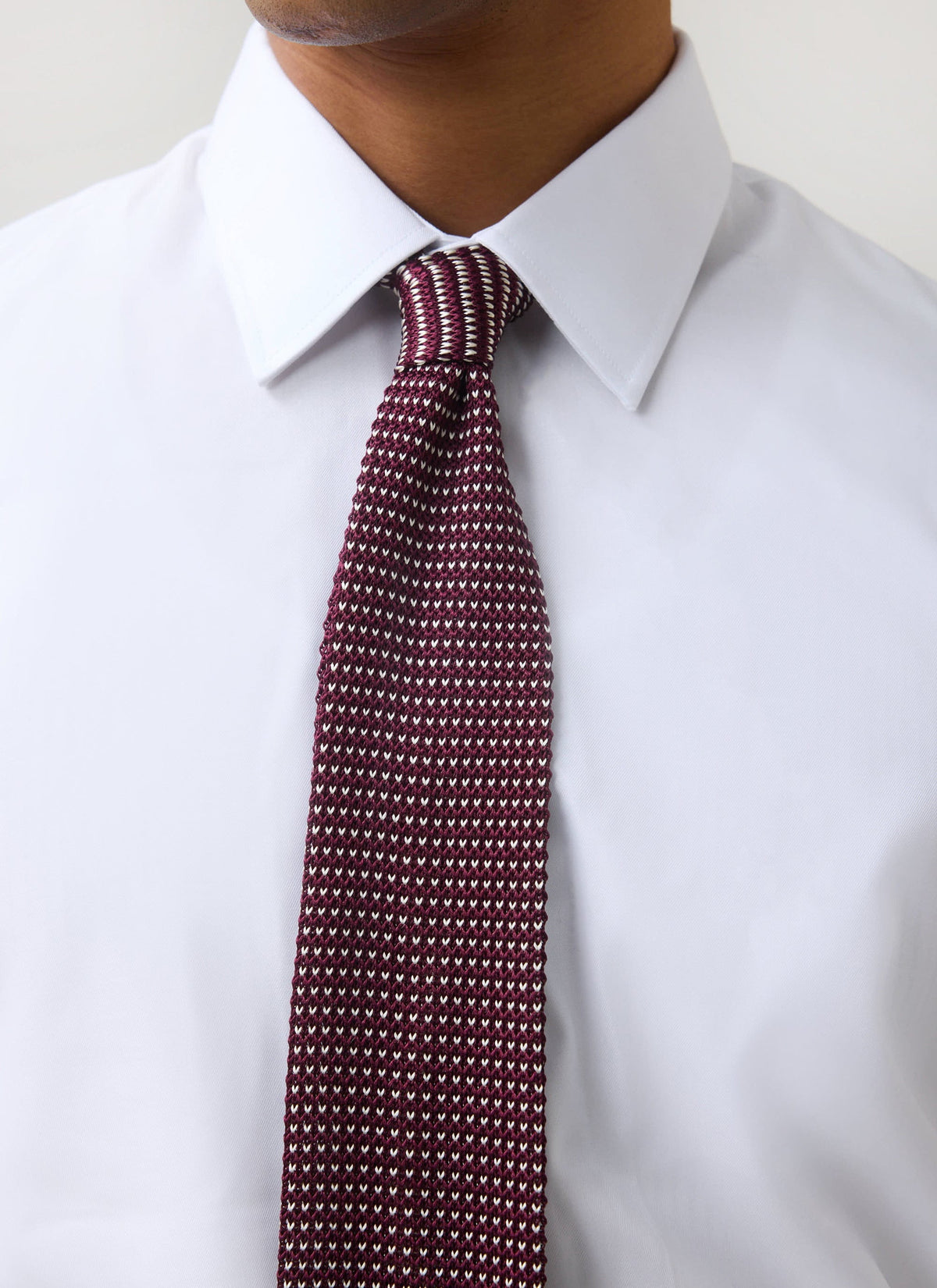 Men's Knit Silk Tie: Birdseye - Red | Percival Popular
