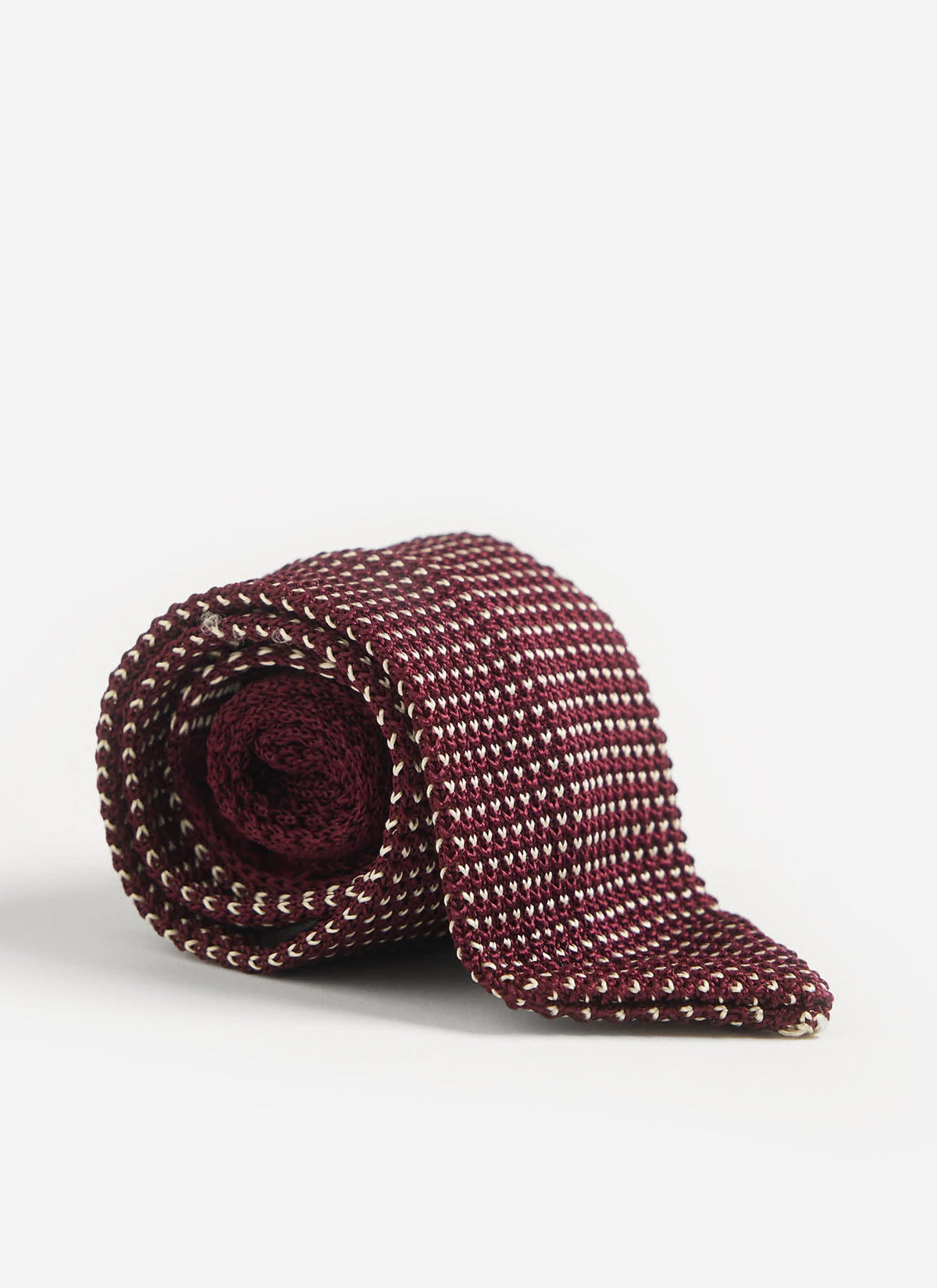 Men's Knit Silk Tie: Birdseye - Red | Percival Popular