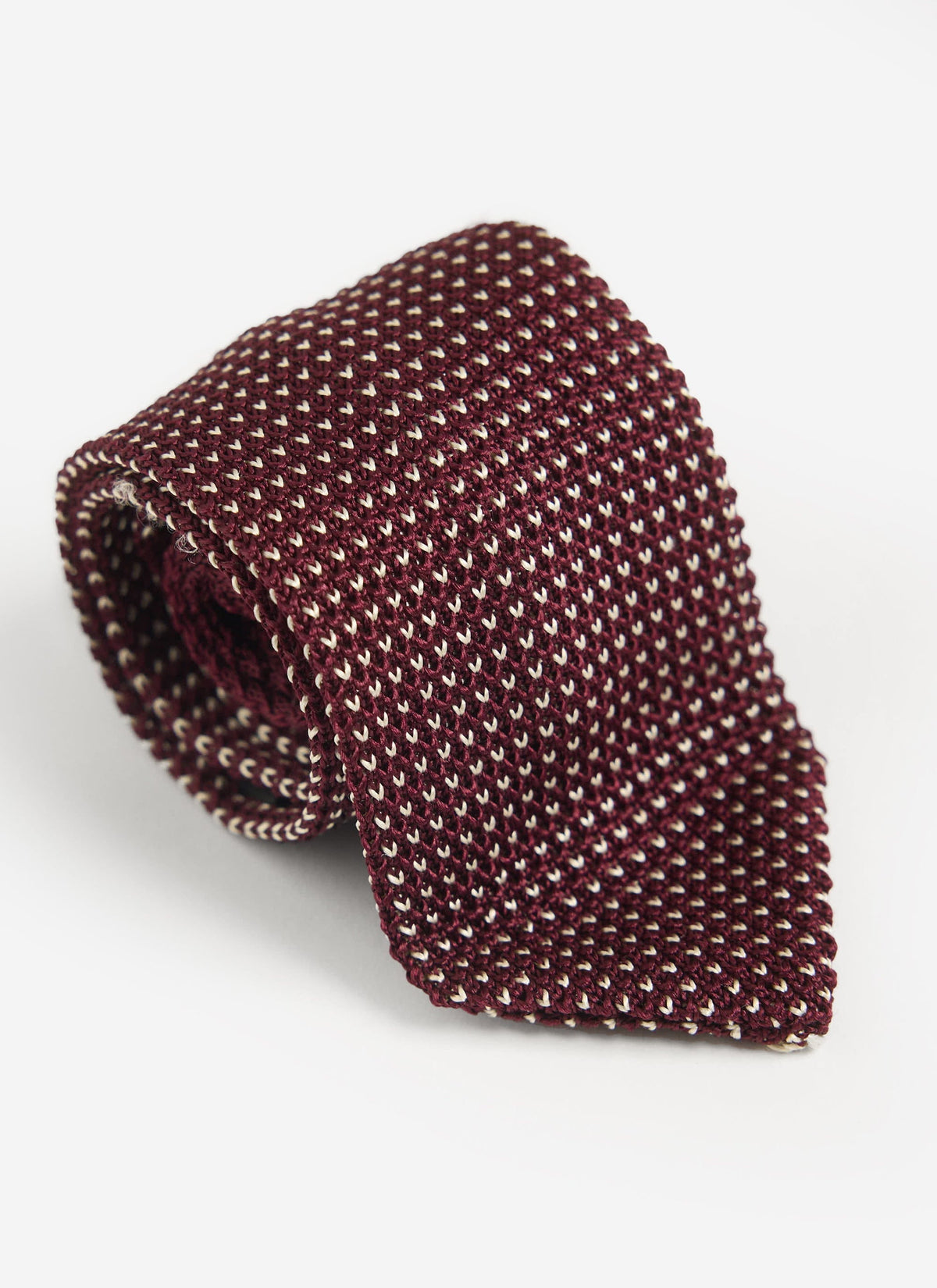 Men's Knit Silk Tie: Birdseye - Red | Percival Popular