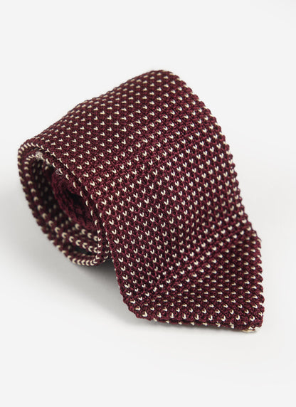 Men's Knit Silk Tie: Birdseye - Red | Percival Popular