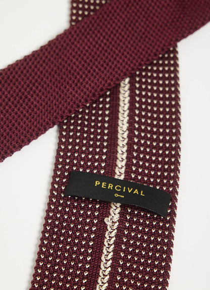 Men's Knit Silk Tie: Birdseye - Red | Percival Popular