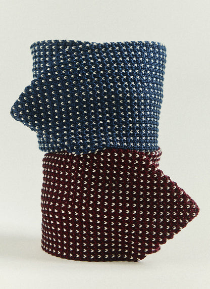 Men's Knit Silk Tie: Birdseye - Red | Percival Popular