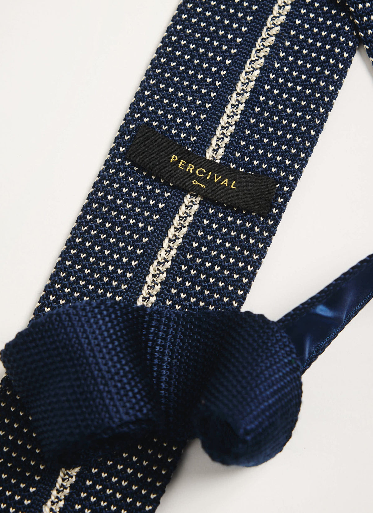 Men's Knit Silk Tie: Birdseye - Blue | Percival Popular