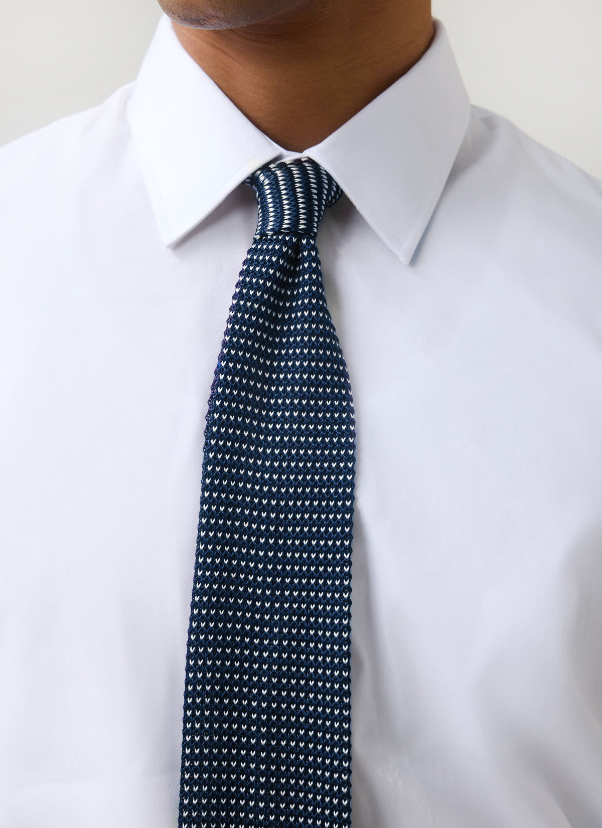 Men's Knit Silk Tie: Birdseye - Blue | Percival Popular