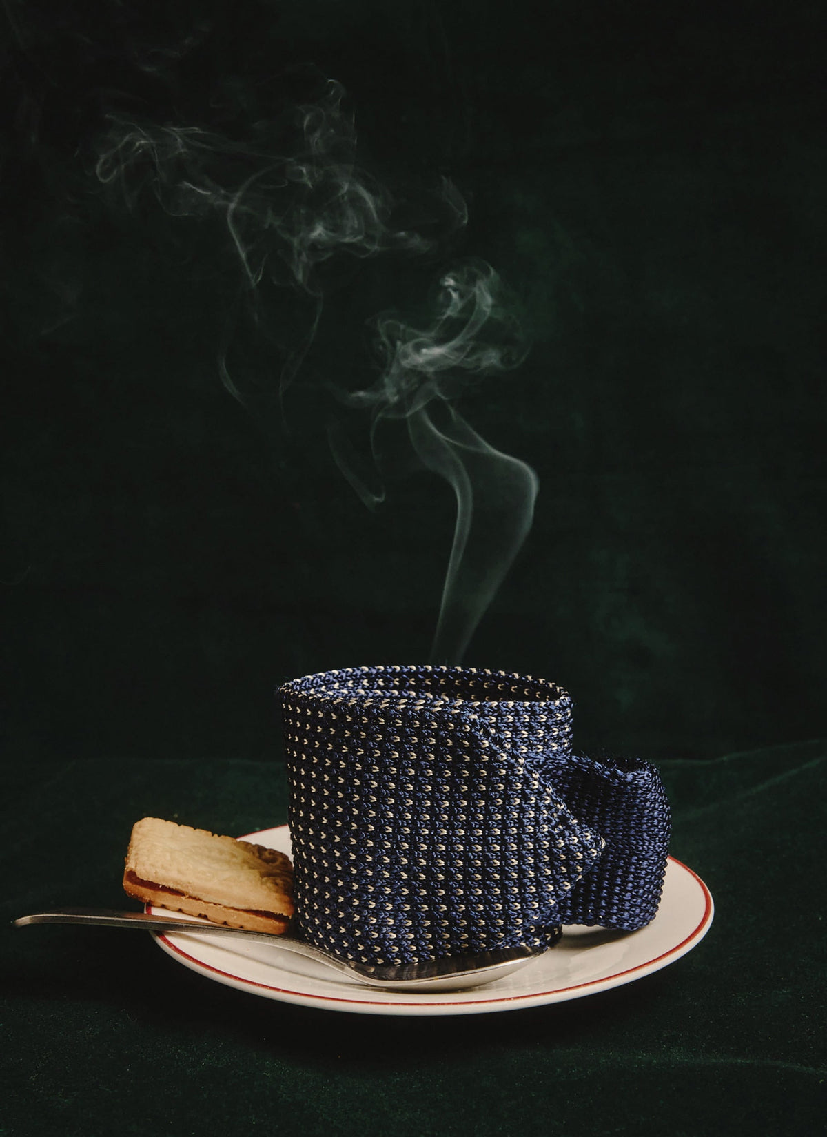 Men's Knit Silk Tie: Birdseye - Blue | Percival Popular