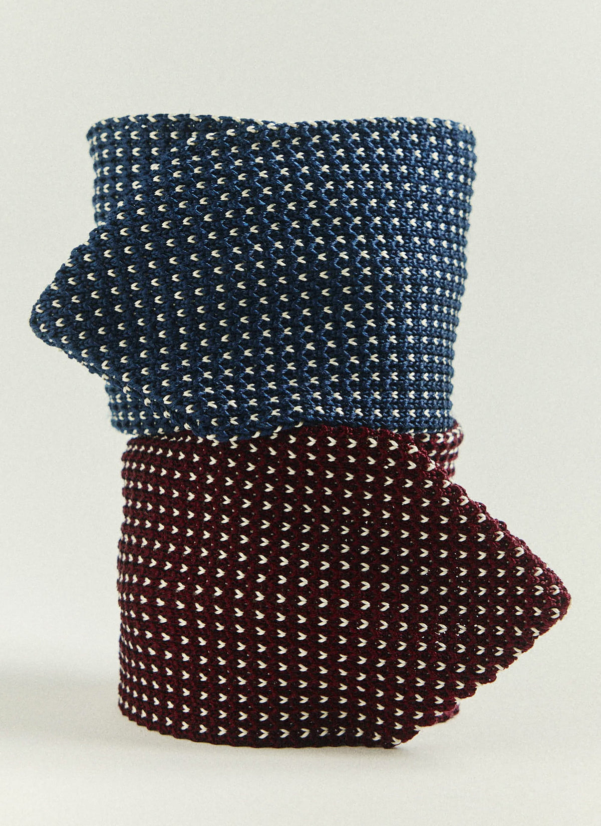 Men's Knit Silk Tie: Birdseye - Blue | Percival Popular