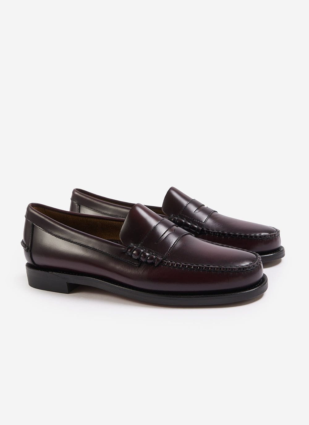 Men's Sebago Loafers - Classic Dan - 100% Leather - Burgundy Red | Percival Deals