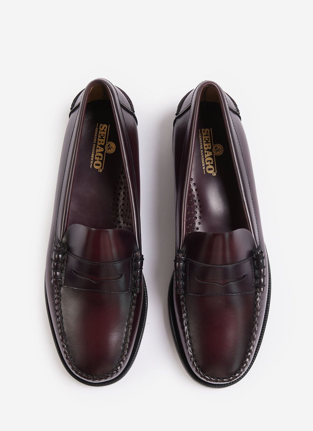 Men's Sebago Loafers - Classic Dan - 100% Leather - Burgundy Red | Percival Deals