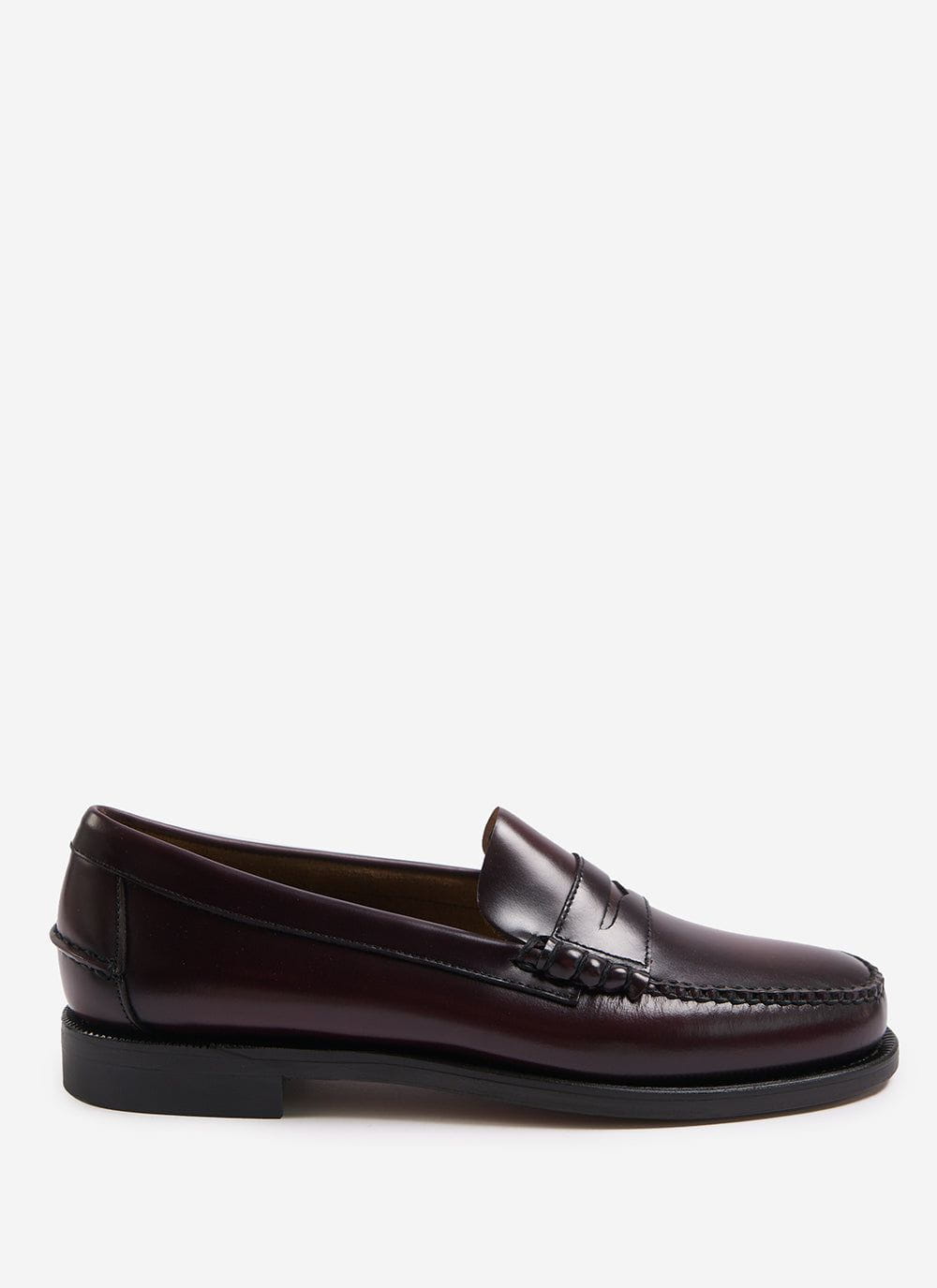 Men's Sebago Loafers - Classic Dan - 100% Leather - Burgundy Red | Percival Deals