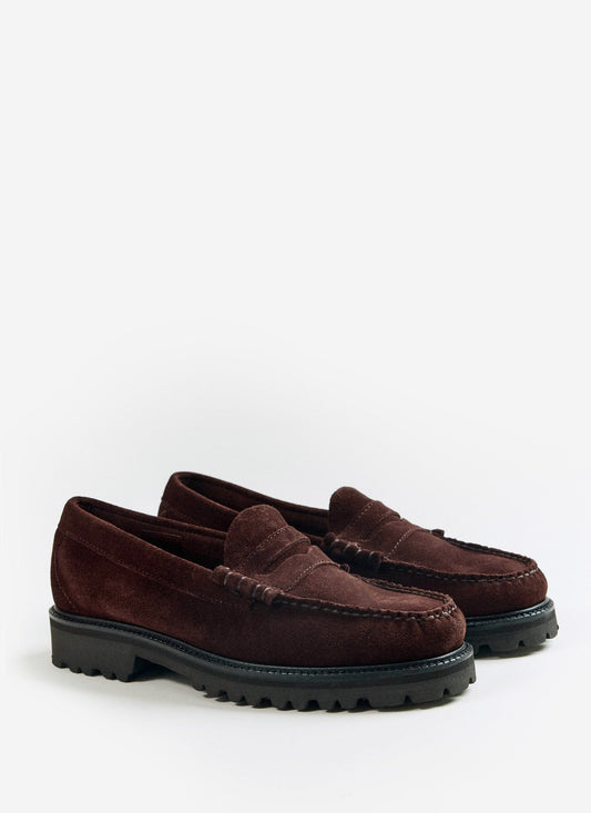 Men's Penny Loafers - G.H.Bass Weejun 90 Larson - Chocolate Suede | Percival Best Price