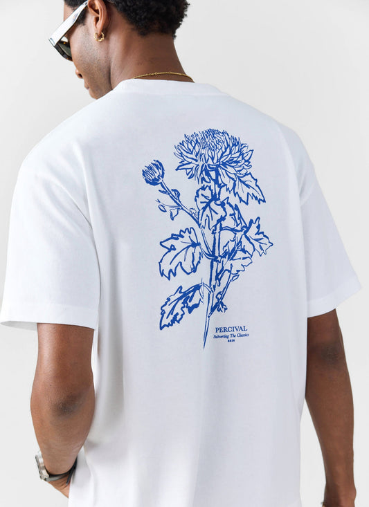 Smith Floral Oversized T Shirt - Organic Cotton - White | Percival Sale