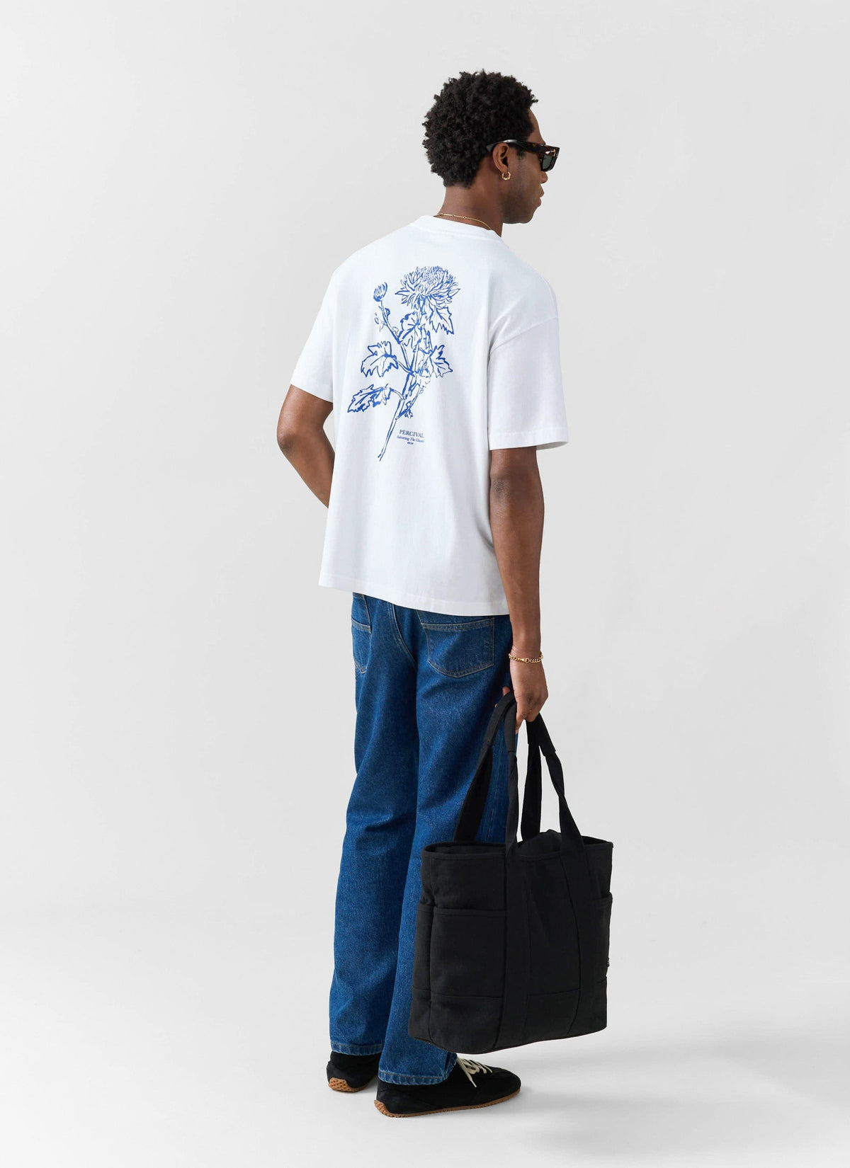 Smith Floral Oversized T Shirt - Organic Cotton - White | Percival Sale