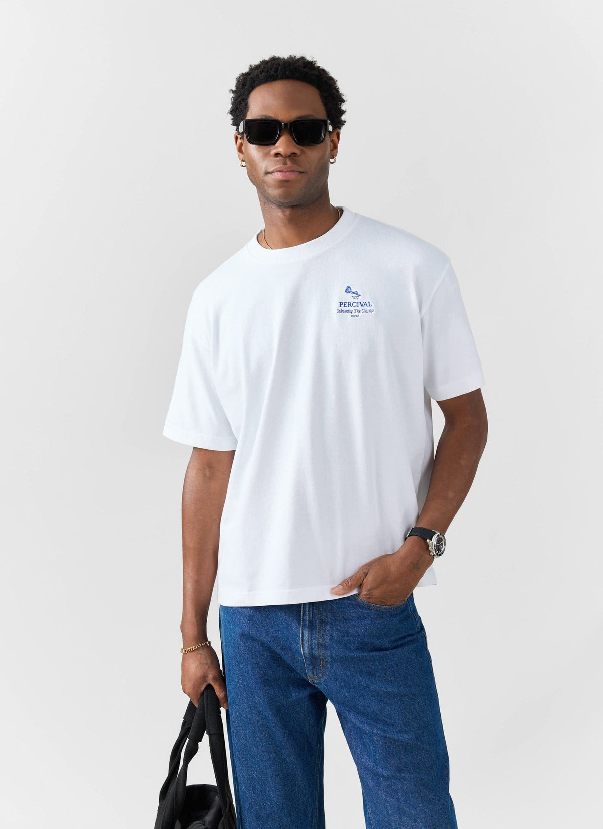 Smith Floral Oversized T Shirt - Organic Cotton - White | Percival Sale