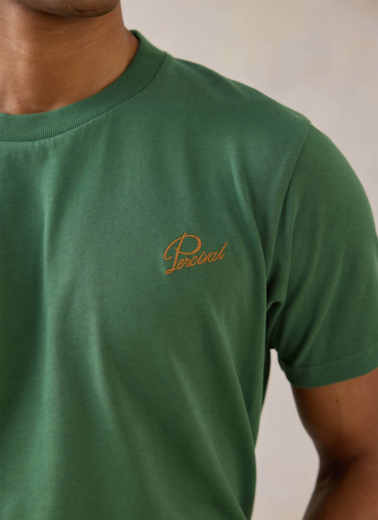 Men's Forest Script Embroidered T-Shirt - Organic Cotton - Percival | Percival New
