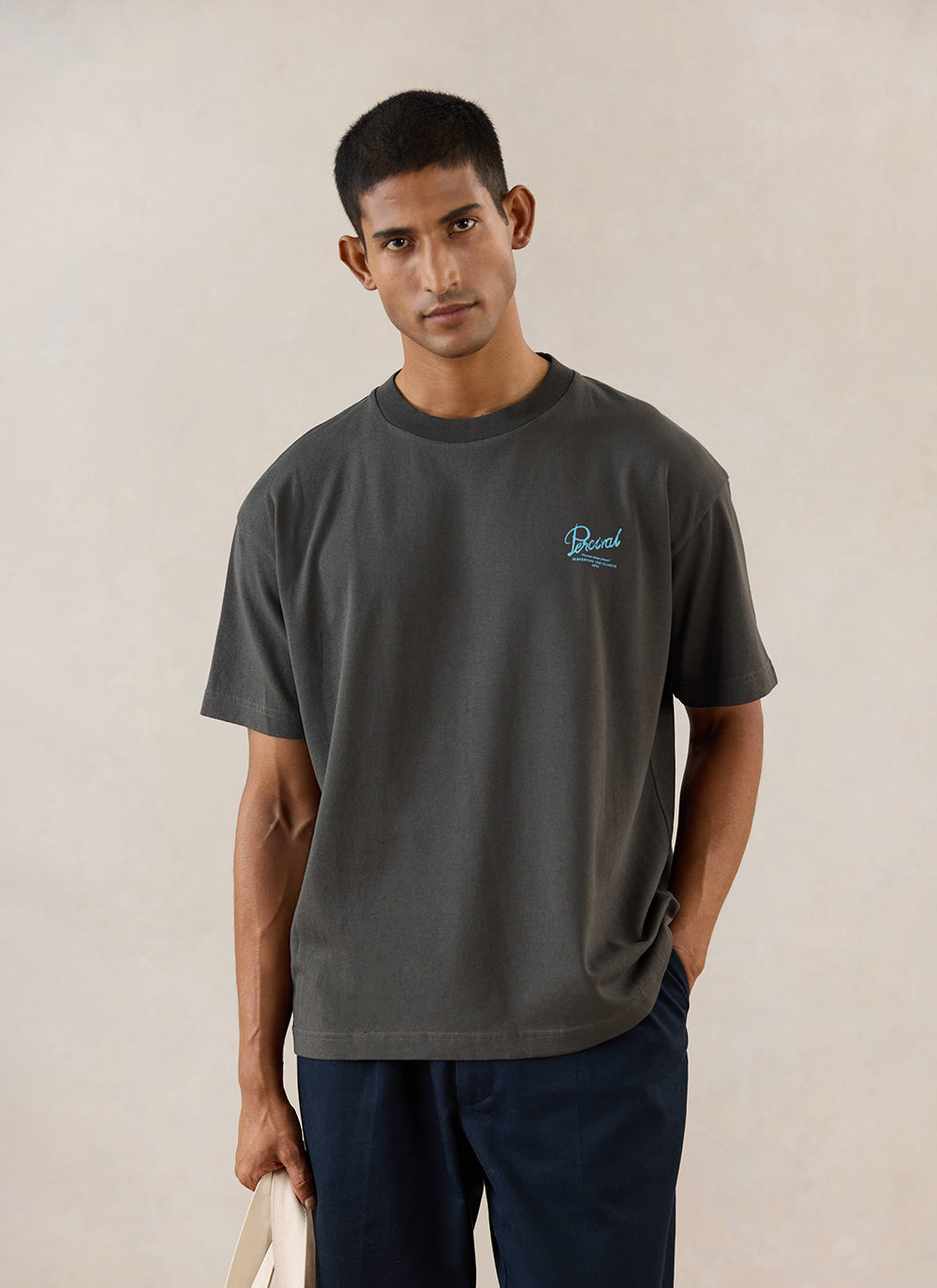 Dawson Oversized T-Shirt - Charcoal Organic Cotton - Percival | Percival Great Value