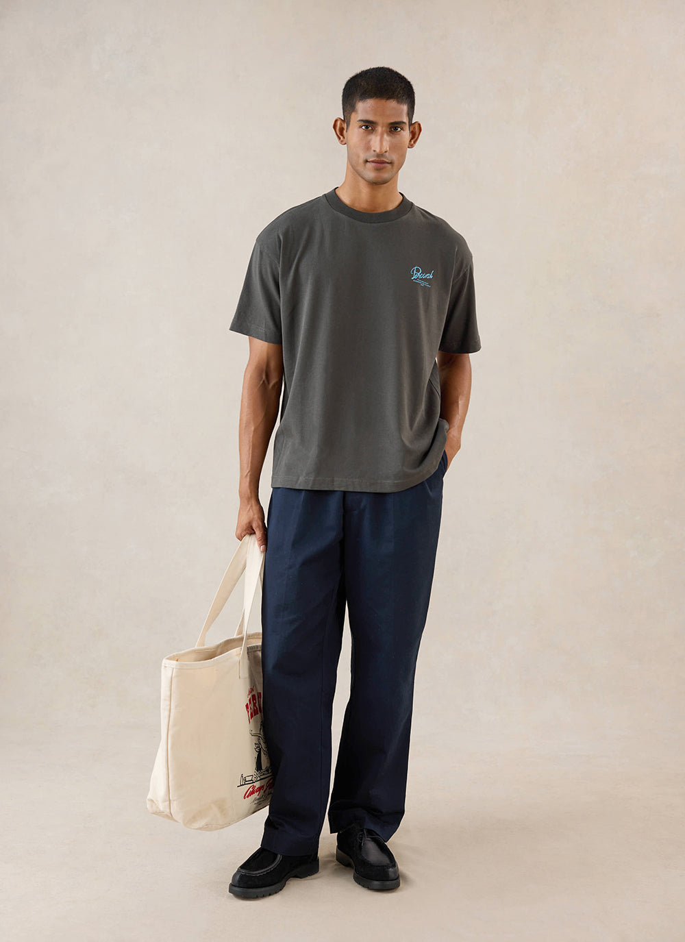 Dawson Oversized T-Shirt - Charcoal Organic Cotton - Percival | Percival Great Value