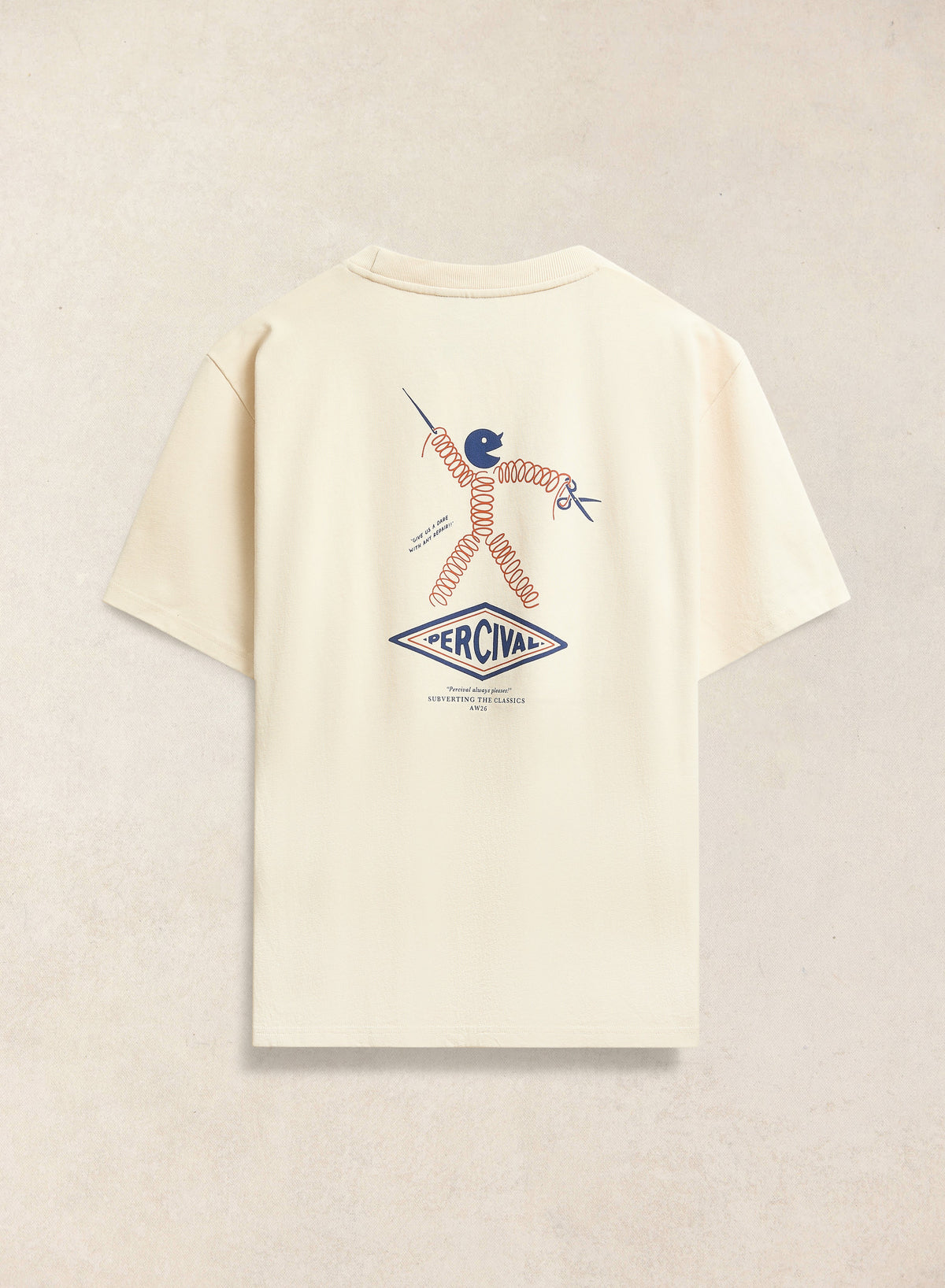 Men's Oversized Graphic T Shirt - Kingston - Cotton - Cream - Percival | Percival Customer Favorite