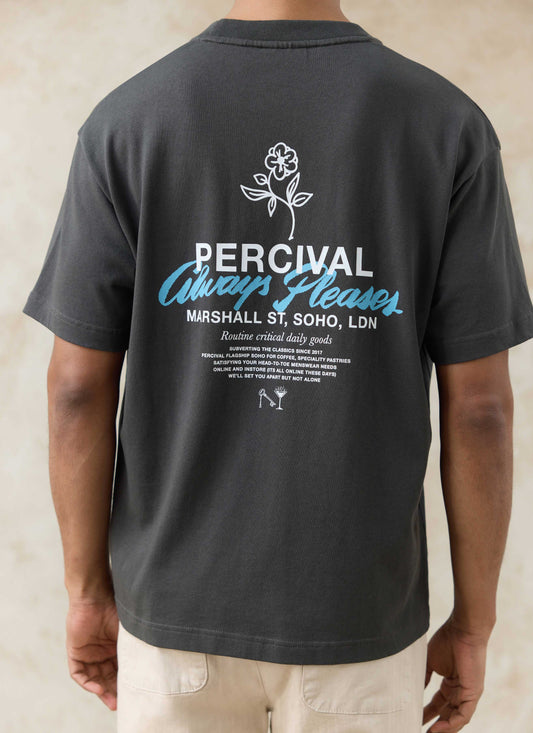 Men's Oversized T-Shirt: Otto - Cotton - Charcoal | Percival Trending