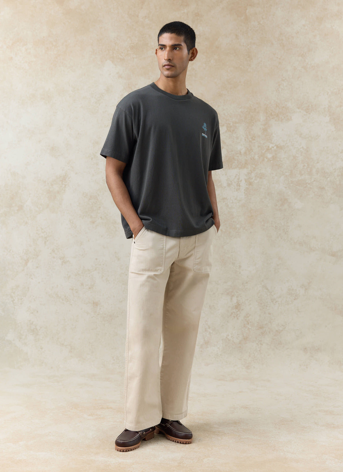 Men's Oversized T-Shirt: Otto - Cotton - Charcoal | Percival Trending
