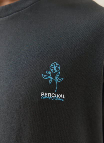 Men's Oversized T-Shirt: Otto - Cotton - Charcoal | Percival Trending