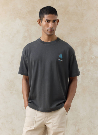 Men's Oversized T-Shirt: Otto - Cotton - Charcoal | Percival Trending