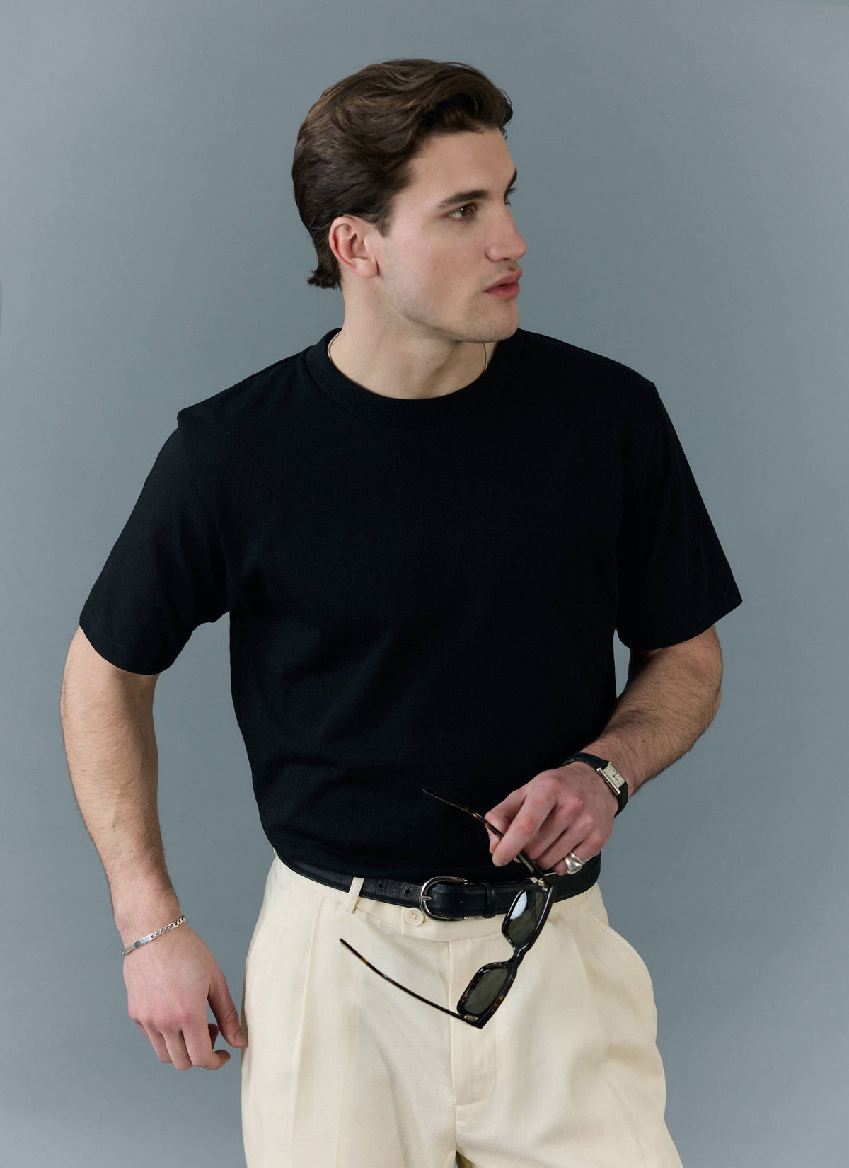 Men's Plain T Shirt - Regular Fit - Organic Cotton - Black | Percival Great Value