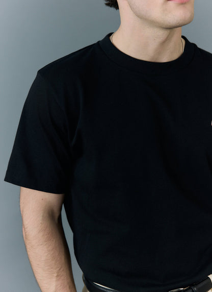 Men's Plain T Shirt - Regular Fit - Organic Cotton - Black | Percival Great Value