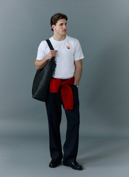Men's Embroidered T Shirt: Negroni - Heavyweight Cotton - White | Percival Top Pick