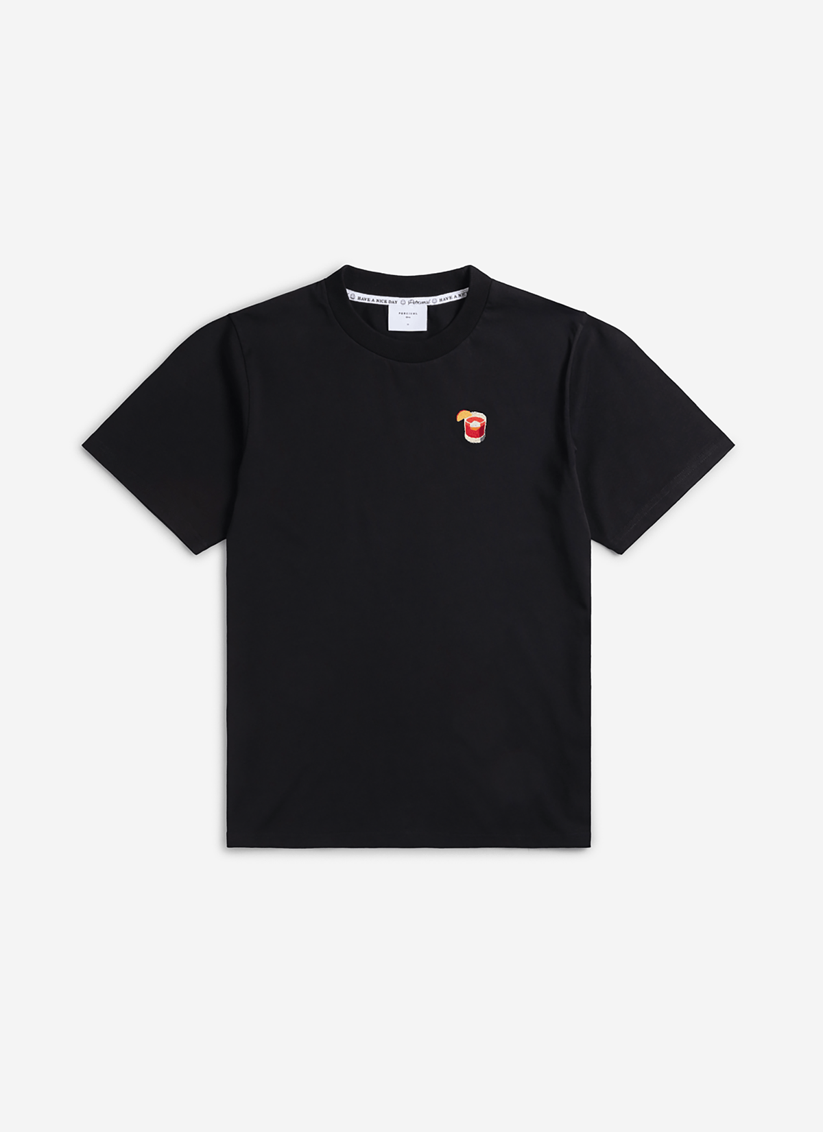 Men's Embroidered T Shirt: Negroni - Heavyweight Cotton - Black | Percival Everyday