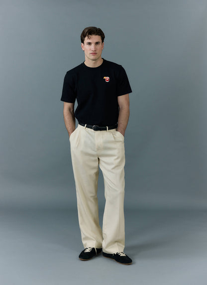 Men's Embroidered T Shirt: Negroni - Heavyweight Cotton - Black | Percival Everyday