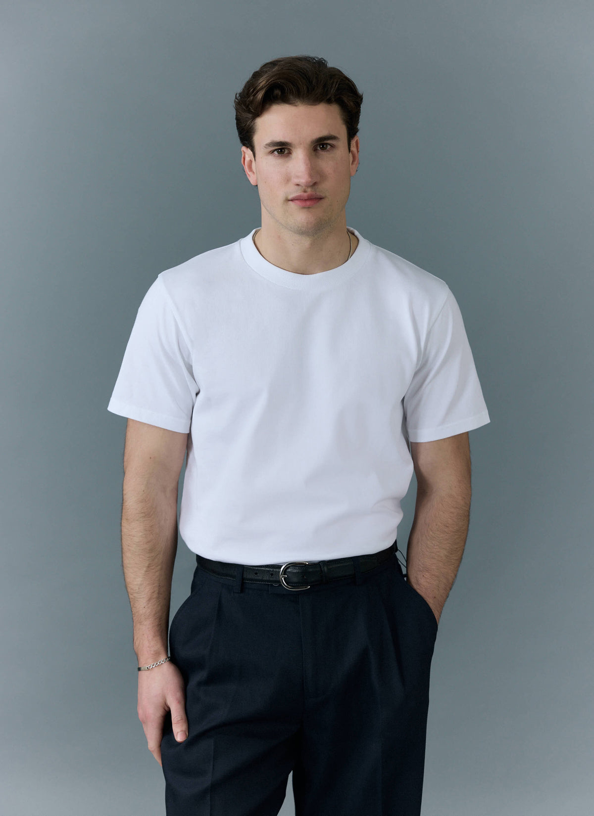 Men's Plain White T Shirt - Regular Fit - Cotton | Percival Smart Buy