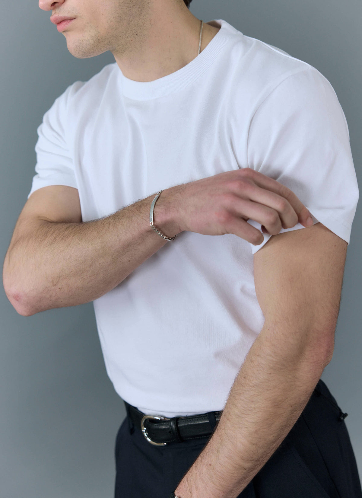 Men's Plain White T Shirt - Regular Fit - Cotton | Percival Smart Buy