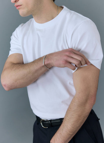 Men's Plain White T Shirt - Regular Fit - Cotton | Percival Smart Buy